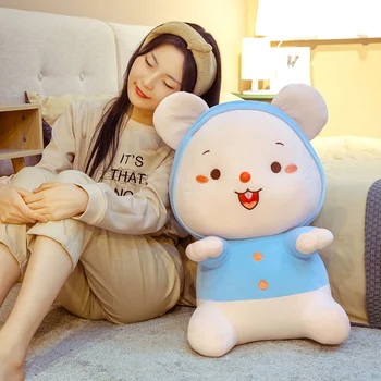 

Cute cartoon hamster doll children the soft cuddle pillow on the bed for boys and girls gift