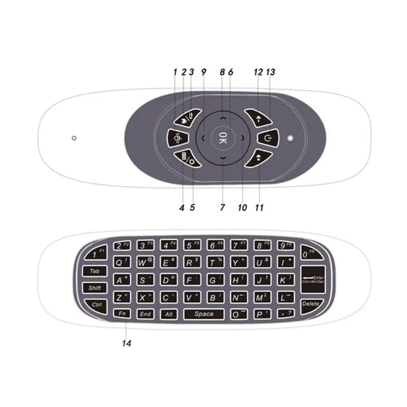 Беспроводная клавиатура C120 RGB с воздушной мышью и подсветкой 2,4G пульт дистанционного управления с подсветкой для Android tv Box проектор IR Learning Fly mouse