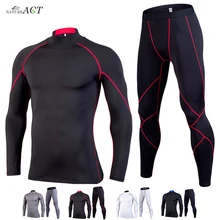 Мужские компрессионные тренировочные спортивные тренировочные костюмы для йоги и фитнеса, комплекты из рубашки и штанов, спортивные костюмы для бега