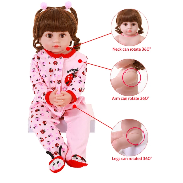 Miaio 22 polegadas 56cm Bebe Reborn Baby Dolls realista recém-nascido macio  completo de silicone de silicone corpo surprice brinquedo de presente para  crianças