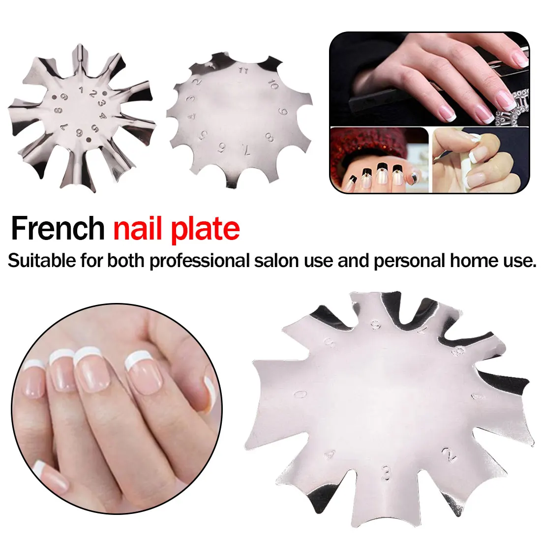 1pcs French Manicure Templates Easy French Poly Tips Styling Tools Gel Polish Smile Cut Manicure DIY Accessory Equipment