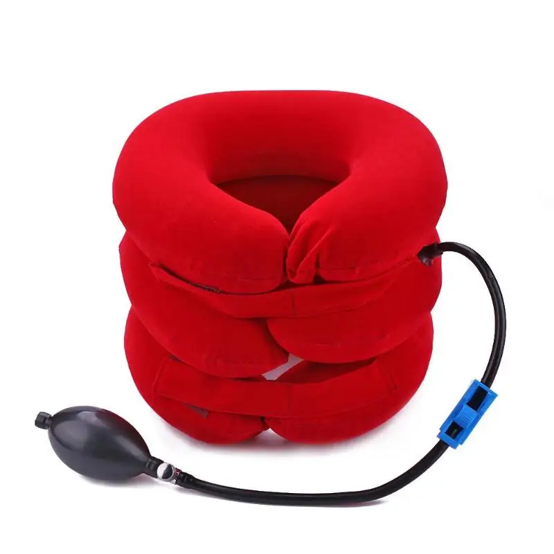 U-образная подушка для шеи, воздушная надувная подушка, шейный корсет для шеи, массажер для расслабления, подушка с воздушной подушкой, мягкая Тяговая подушка - Цвет: Rose Red