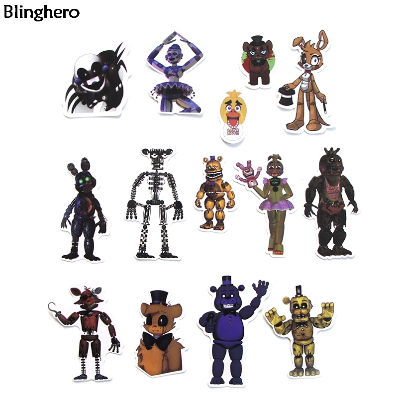 10 компл./лот Blinghero «Five Nights at Freddy's», «пять ночей 58 шт./компл. наклейки "медведь" Skateborad автомобиля Стикеры s Чемодан Стикеры Прохладный наклейки на BH0124