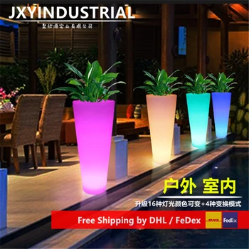 

2019 New and Hot Sales LED Whine Holder 16 Color Changing IP65 PE LED Flower Pots Planters Free shipping Dropshipping 1pc