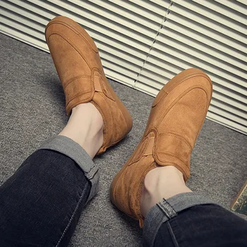 

Autumn and Winter Thickened Cotton Shoes Warm Shoes Fleece-Lined Anti-Freezing Slip-on Casual Sneakers