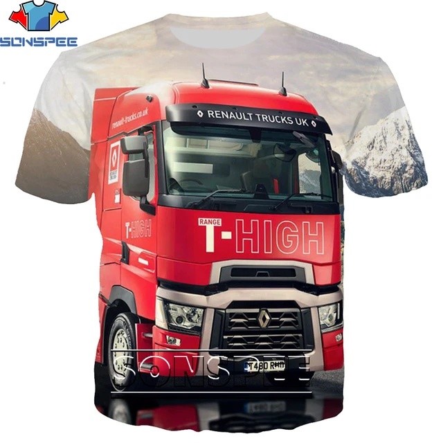 SONSPEE Truck Car 3D Print Hip Hop Men's T Shirt Fashion Harajuku Short Sleeve Funny Logo Men Women Tops Tees Shirts Homme 2015