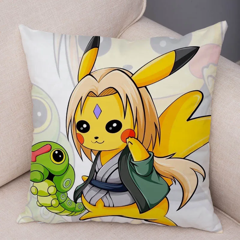 Забавный Pikachu Cos японский аниме Наруто наволочка для подушки Декор милый мультяшный Покемон наволочка для дивана автомобиля домашняя плюшевая наволочка - Цвет: 2