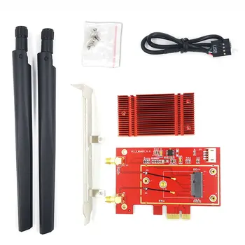 

NGFF wireless network card to PCIE desktop Adapter LAN With AX200 Antenna Card DW1560 Adapter Rotatable