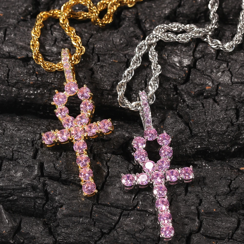 Pink Diamond Cross Necklace