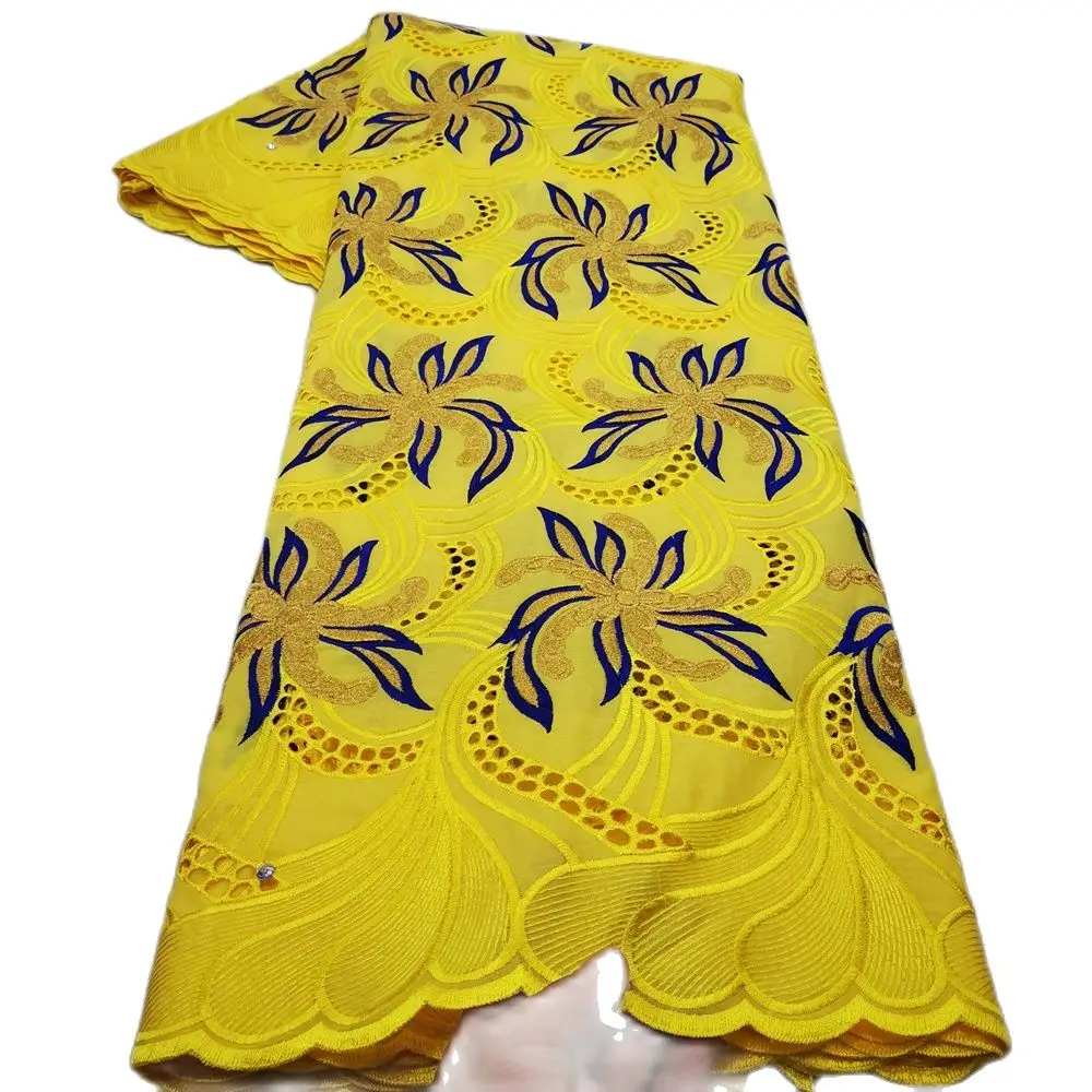 African Nigerian 100 Cotton Lace Fabric 2022 Quality French Embroidery Fashion Pattern Sewing