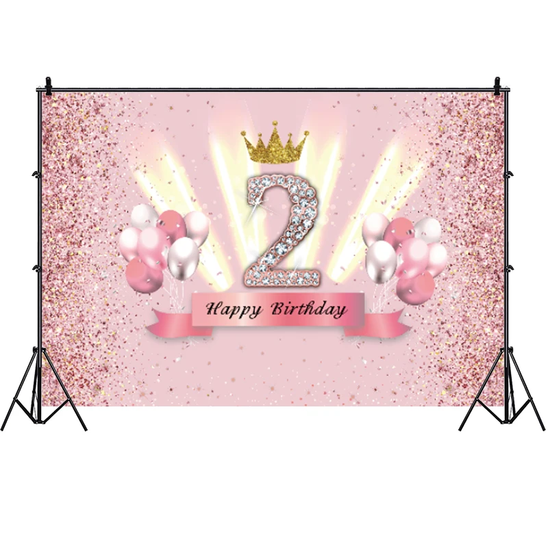 LXN Märchenprinzessin-Fotohintergrund mehrfarbiger Regenbogen-Hintergrund für Mädchen Prinzessinnen Thema Happy Birthday Party Kuchen-Hintergrund 2,1 x 1,5 m 