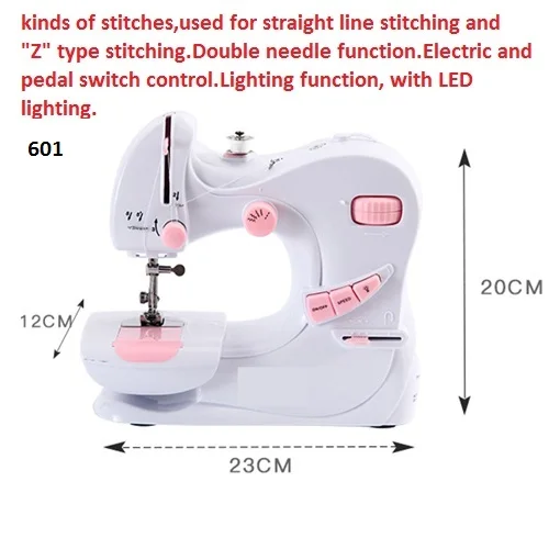 Мини-швейная машина встроенный светильник машина для починки двойная скорость двойная нить строчка электрическая педаль для шитья ЕС вилка Маленький гаджет - Цвет: Type B