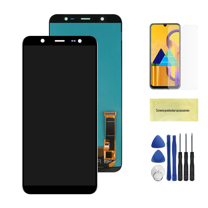 Black Супер AMOLED lcd для samsung Galaxy J8 J810 lcd J810F J810Y дисплей сенсорный экран дигитайзер Замена для J810 lcd экран - Цвет: Black