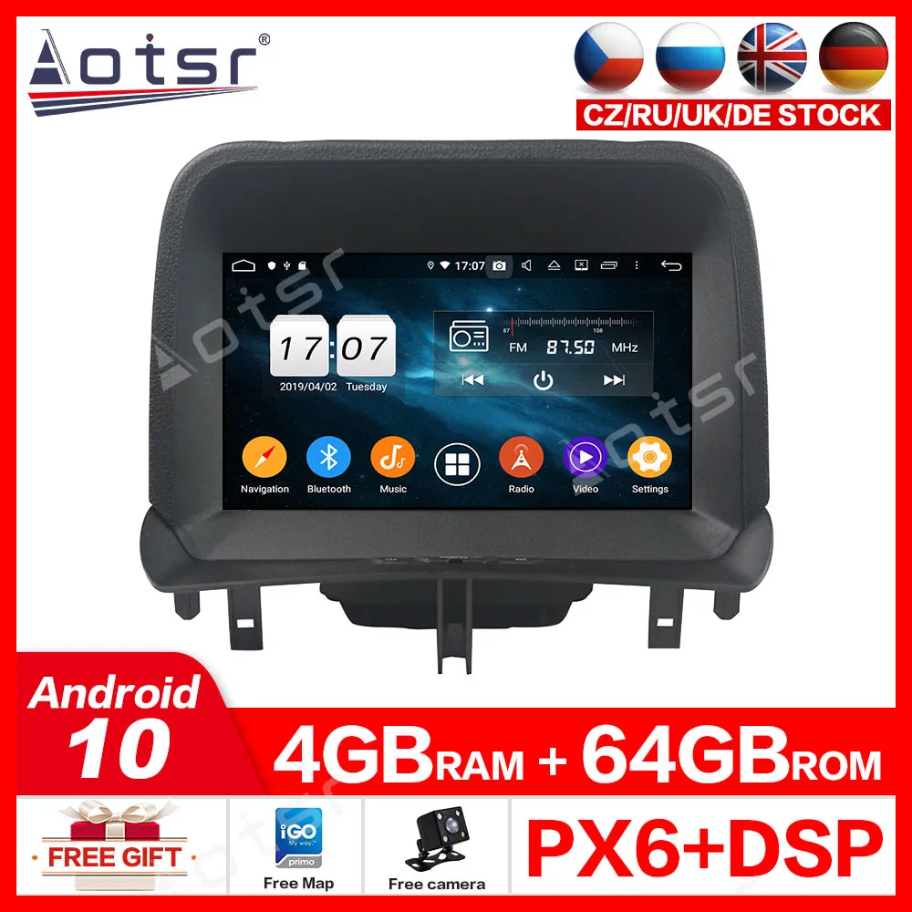 Автомобильный DVD-плеер Aotsr PX6 Android 10 4 Гб GPS-навигация для Ford Tourneo Courier 2014-2016