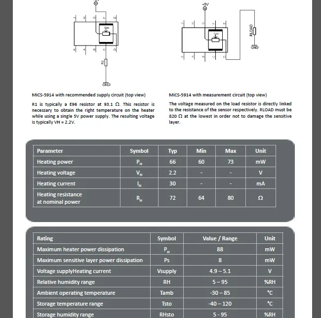 SGX MEMS датчик газа оксид азота NH3 Датчик MICS-5914