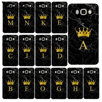 

Yinuoda name Letter Monogram Black Marble Gold crown Phone Case For Samsung Galaxy J7 J6 J8 J4 J4Plus J7 DUO J7NEO J2 J5 Prime