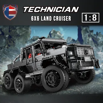 

1:8 High simulation Technic Car Series Compatible MOC 2425 G63 AMG PickUp SUV 6X6 Set Model Building Blocks Bricks Kids Cars