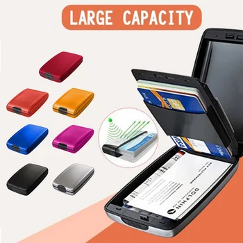

1PC Unisex Aluminum Bank Card Holder Blocking Hard Case Wallet Solid Credit Card Scanning Protect Card Holder Women Men