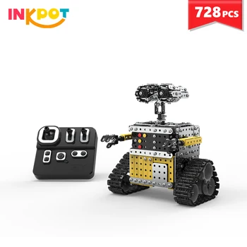 

Remote control Robot building blocks 728 pcs stainless steel DIY assembly RC Robot bricks Education toy for boys children