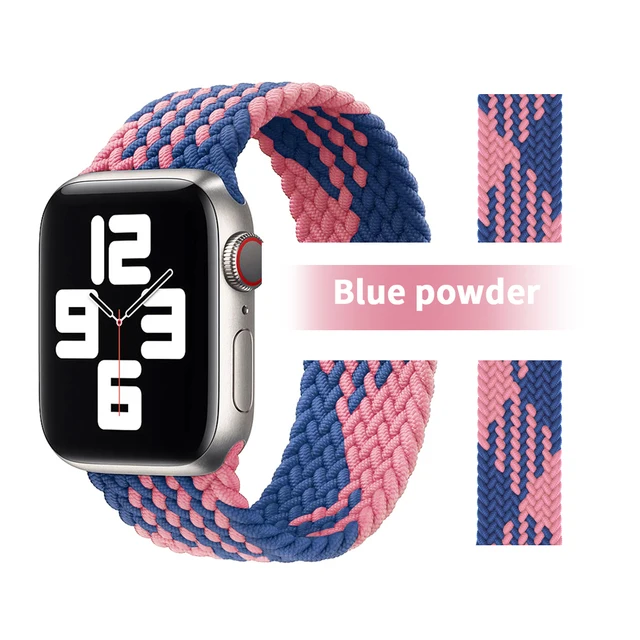 Pride Braided Solo Loop Band For Apple Watch Se Strap 44mm 40mm Elastic Wristband Bracelets 41mm 45mm Series 765432 42mm38mm 27 Blue Pink