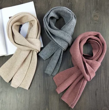 

New Korean Style Winter Scarf Women 2020 Scarf Female Winter Thick Long Double-sided Pure Color Student Knit Scarf Warm Collar