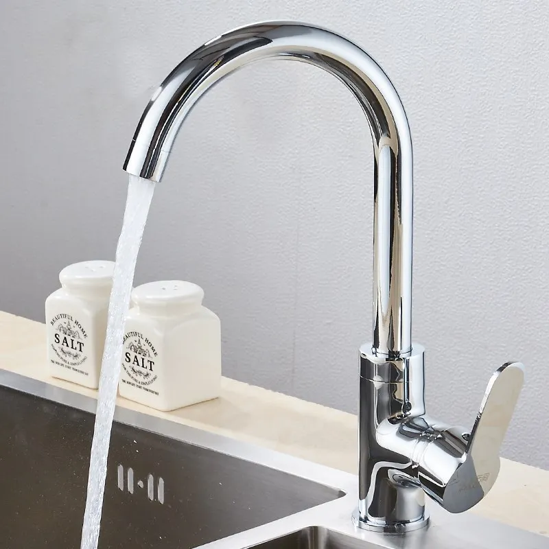 

Simple Hot And Cold Mixing Valve Faucet Switch Convenient Hot Water Kitchen at Will Copper Wash Basin Vegetables Basin.