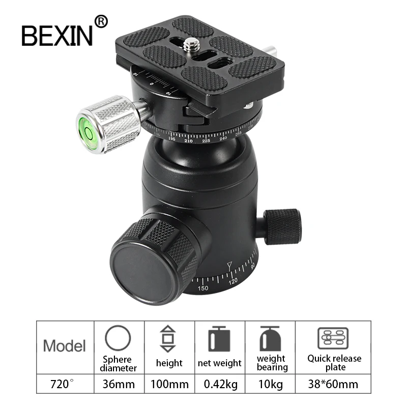 Панорамная головка BEXIN штатива адаптер для фотосъемки вращающаяся на 360 dslr камеры
