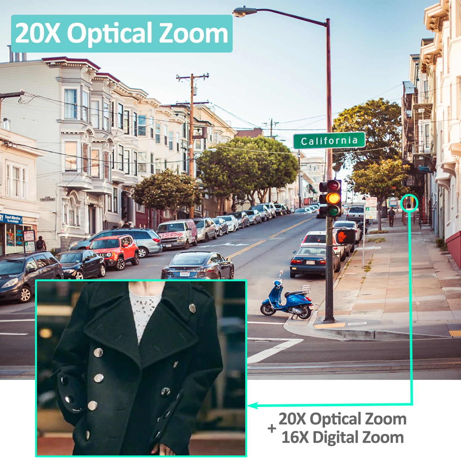 IMPORX наружная камера безопасности 20X Zoom Wifi 1080P HD IP купольная PTZ Поддержка просмотра