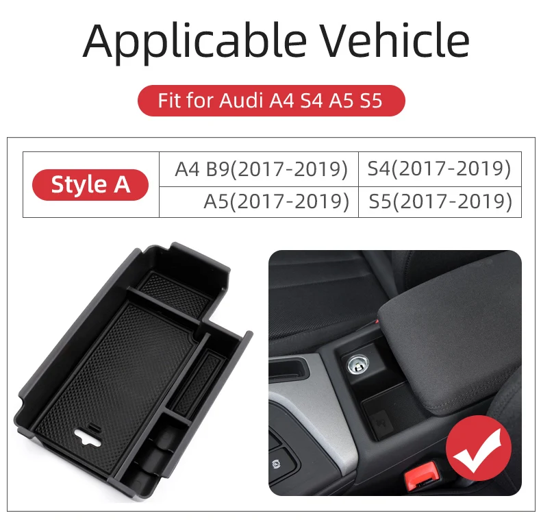 Автомобильный Стайлинг подкладке подлокотник ящик для хранения Организатор для ауди Audi A4 B9 B8 Avant Sline купе автомобильные аксессуары