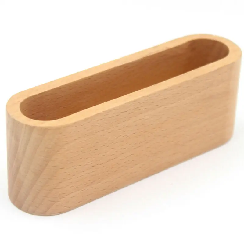 Business Card Holder Container Display Device Wooden Desk Storage Rack Organizer Light Wood Color/ Dark Wood Color