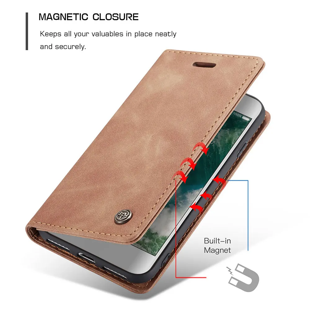 KISSCASE Slim Wallet Case For iPhone 11 Pro Max 11 X Xs Max Flip PU Leather Case Phone For iPhone 7 8 6s 6 Plus Xr X Retro Bag