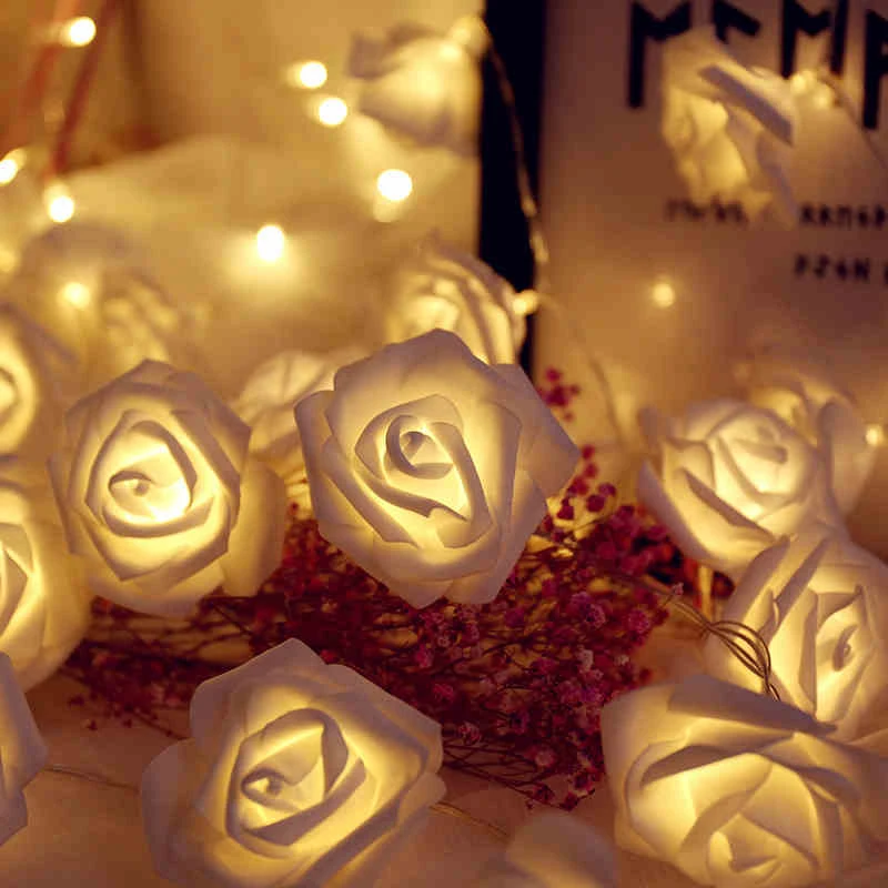 YINUO свеча 1,5/2,5 м розовый цветок светодиодный гирлянды на батарейках Рождественские Праздничные огни на День святого Валентина свадебные украшения