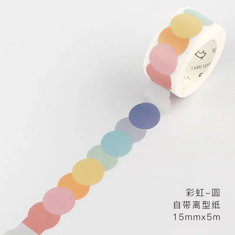 Caihongyuan15mm 10 шт/1 лот клейкая лента из рисовой бумаги серии останова декоративная клейкая Скрапбукинг DIY Бумага японские наклейки 5 м - Цвет: Caihongyuan15mm