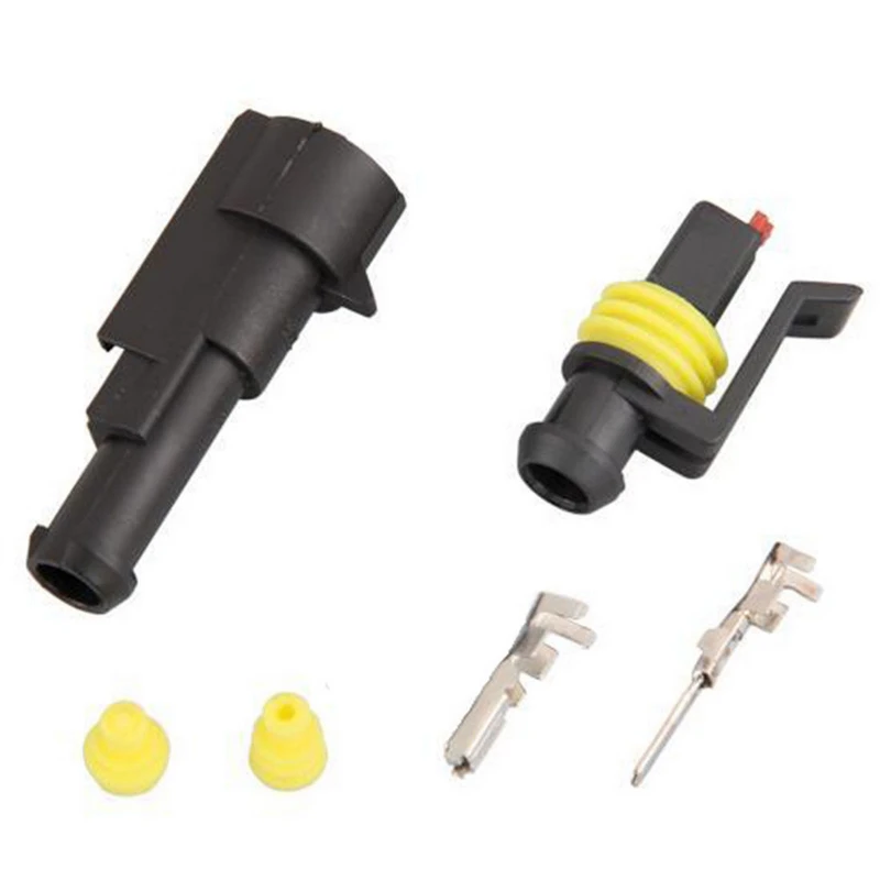 

10 Kits Car 1 Pin Way Sealed Waterproof Electrical Wire Connector Plug Set