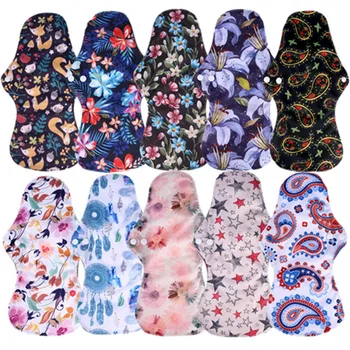 

5Pcs Washable Cloth Sanitary Pads And Reusable Sanitary Pads Cloth Women Bamboo Towel Menstrual Pads Color Ramdom