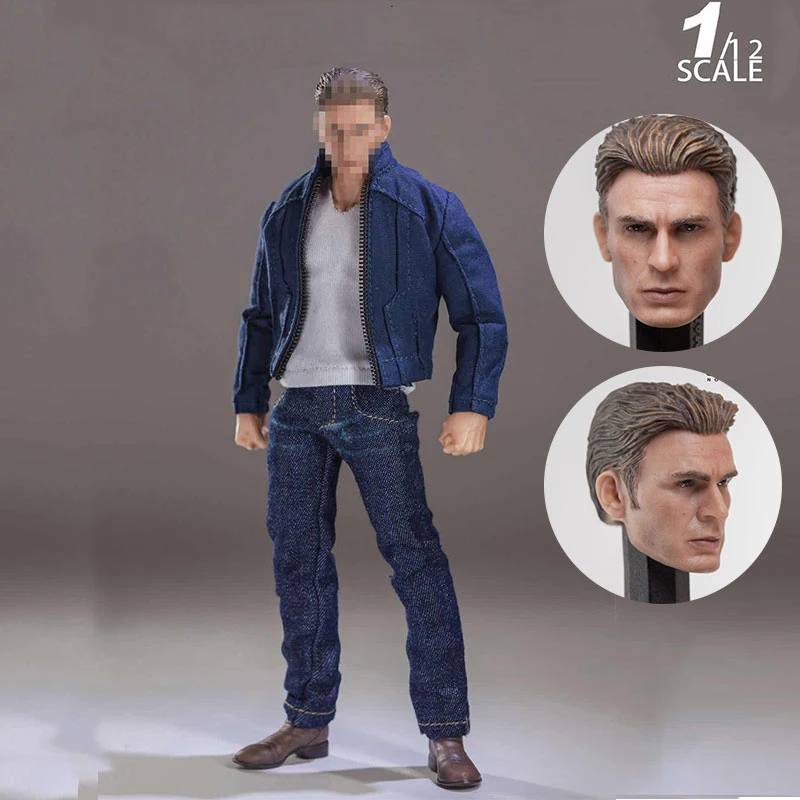 Steve Rogers – tête masculine sculptée à l'échelle 1/12, sculpture adaptée à SHF, jouets d'action de 6 pouces