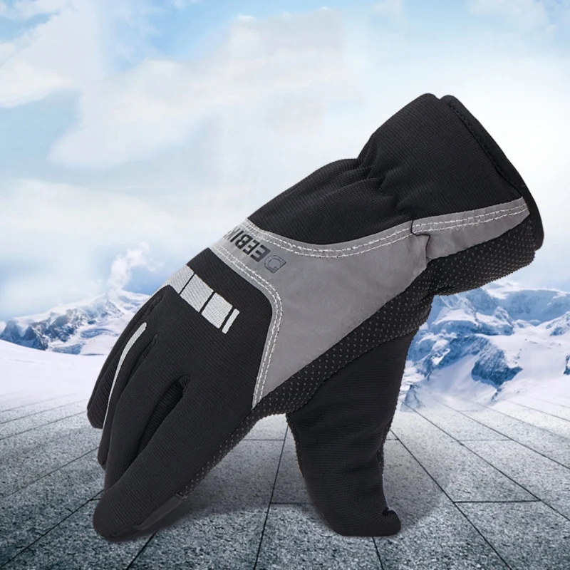 Мужские и женские зимние перчатки теплые ветрозащитные лыжные перчатки с сенсорным экраном флисовые перчатки для сноуборда противоскользящие Мотоциклетные Перчатки