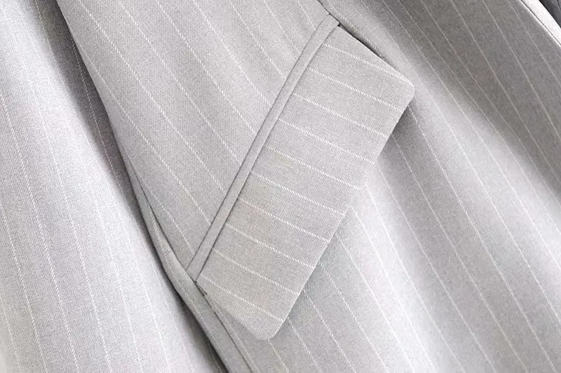 Genayooa блейзер Feminino Slim Fit женские куртки и пальто Осенняя полосатая серая Высококачественная куртка Женский блейзер для женщин