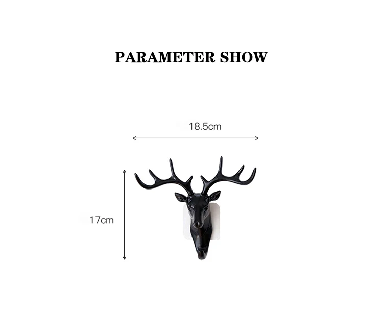 Head elephant sculpture statue American deer head wall hanging 7 04