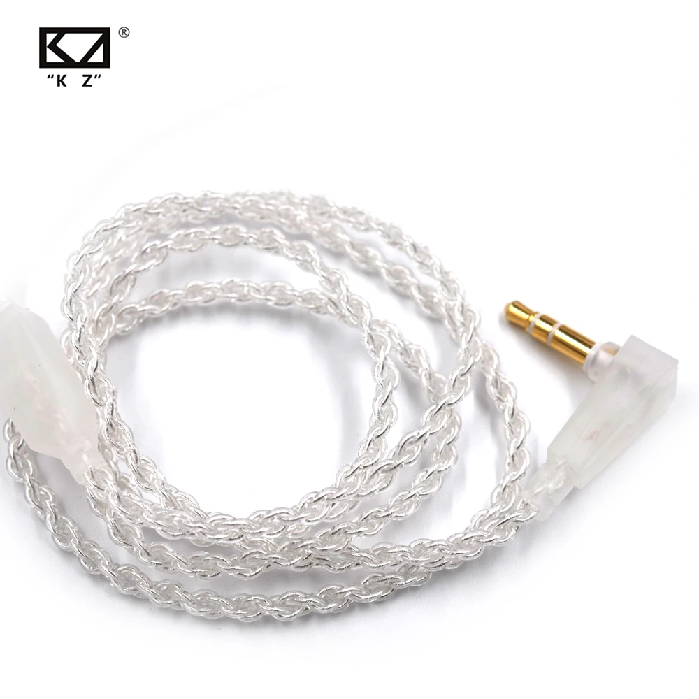 KZ Earphone Cables Silver plated upgrade cable Headphones wire 3.5MM