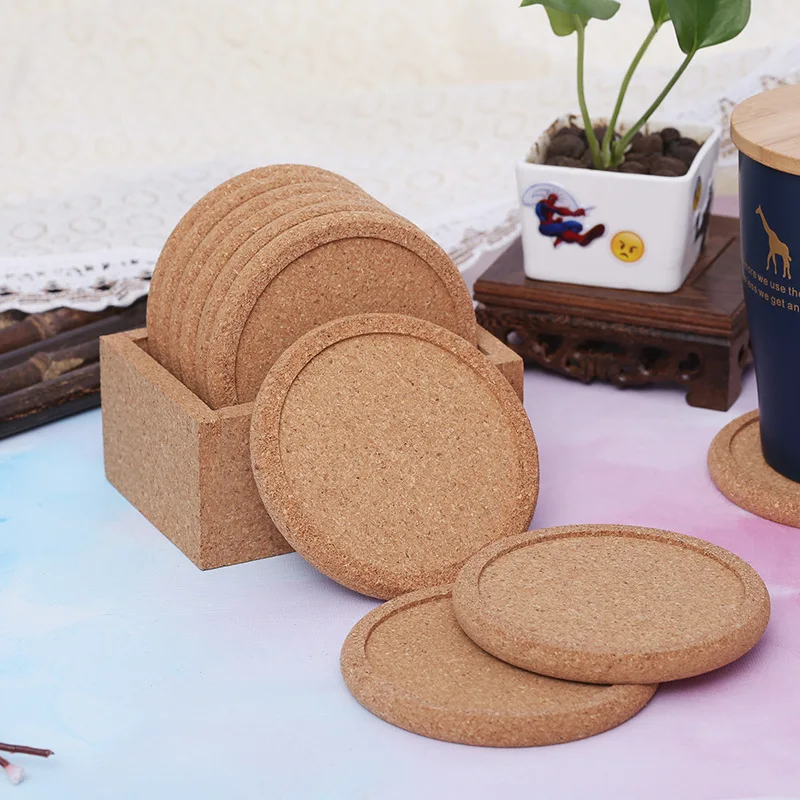 

5PCS Round Cork Coasters Set Coffee Cup Mat Drink Tea Pad Placemats Wine Table Mats Decor JJJCD213