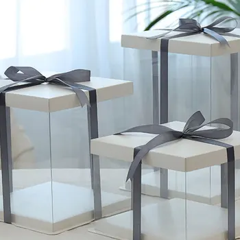 

2020 Transparent Birthday Cake Box Plastic Cake Container Box Dessert Storage Box Dessert Cake Packaging Bolsas De Papel