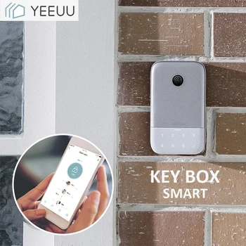 

Smart Key Box Bluetooth Phone APP / Fingeprint / Password Aluminum Alloy Key Storage Lock Box Weatherproof IP44