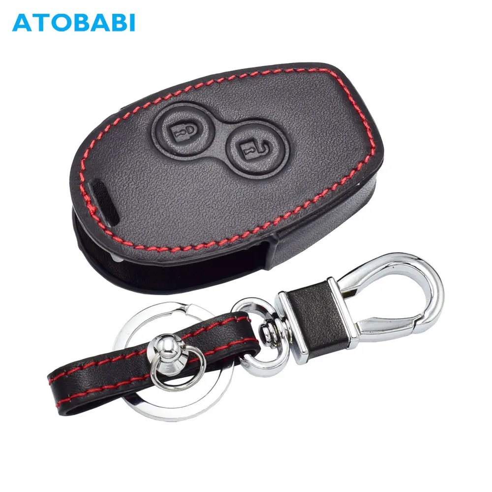Кожаный чехол для ключей автомобиля Renault Clio Dacia Logan Megane Espace Kangoo Duster Twingo 2 кнопки