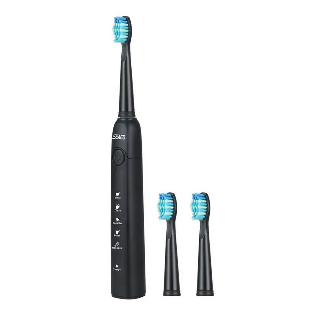 SEAGO SG - 949 Sonic Electric Toothbrush Rechargeable Adult Sonic Toothbrush 4 Mode Travel Toothbrush with 3 Brush Head Gift SEAGO SG - 949 Sonic Electric Toothbrush Rechargeable Adult Sonic Toothbrush 4 Mode Travel Toothbrush with 3 Brush Head Gift