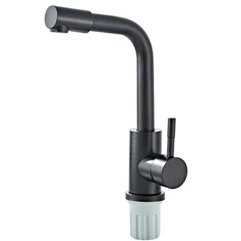 

SZS Hot Creative Rotating Head Black Single Hole Hot and Cold Basin Faucet Stainless Steel
