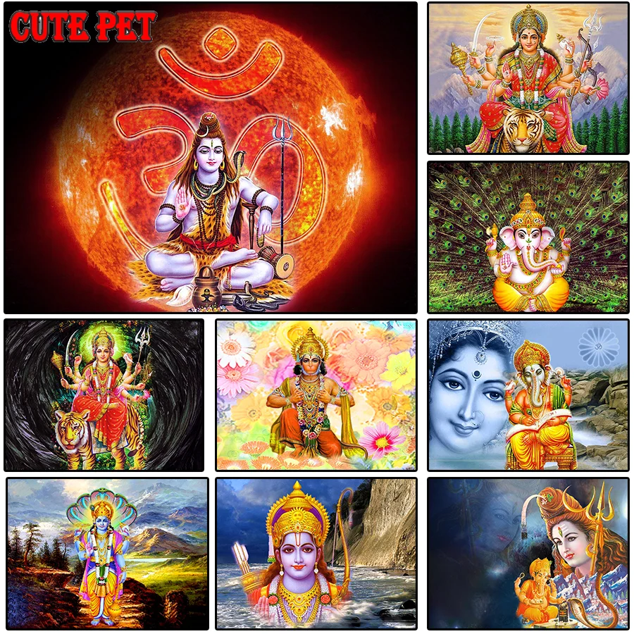 Индийский религиозный Бог Ганеша diy алмазная живопись Hanuman Krishna вышивка полный