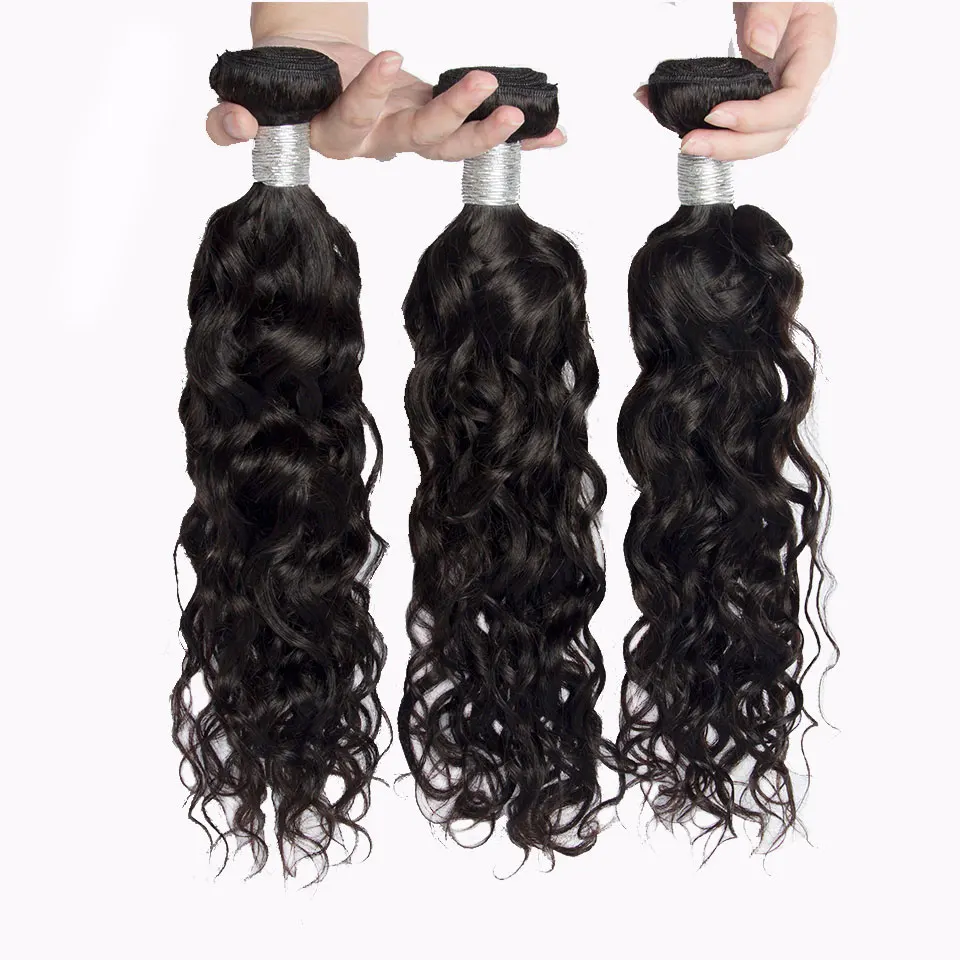 

Mi Lisa Brazilian Water Wave 3 Bundles Deal 100% Human Hair Weave Bundle Remy Natural Brazilian Hair Water Wave Hair Extensions