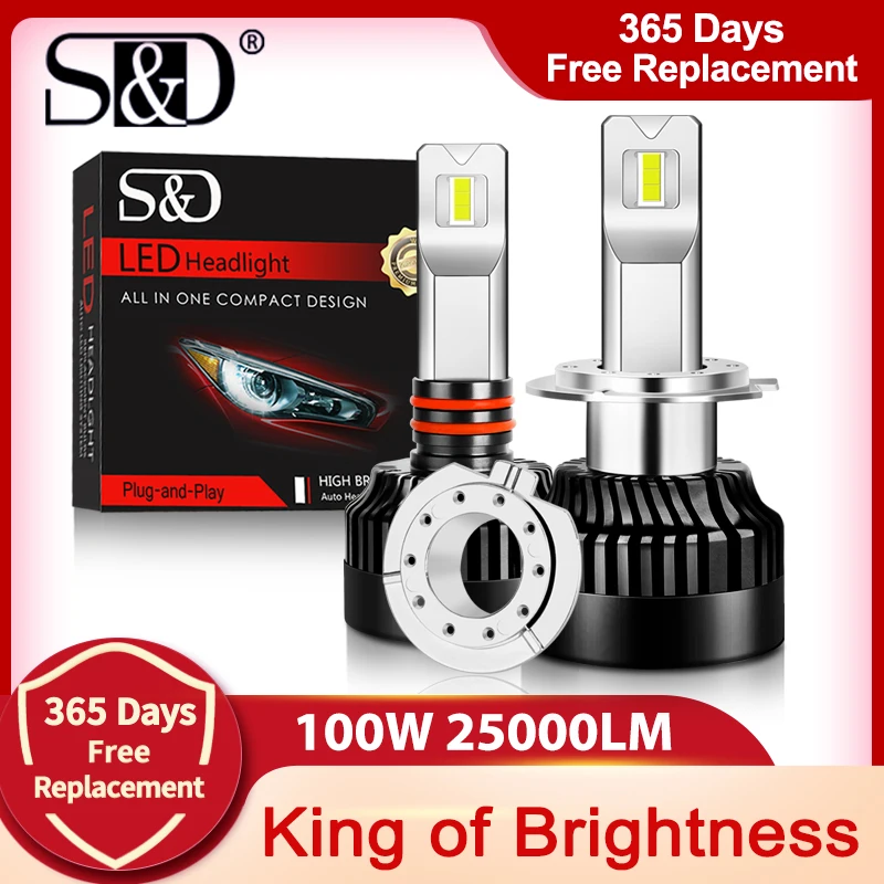 Светодиодные лампы для фар Canbus H8 H9 100 HB3 9005 HB4 9006 HIR2 9012 Вт 300% лм|Передние LED-фары авто|