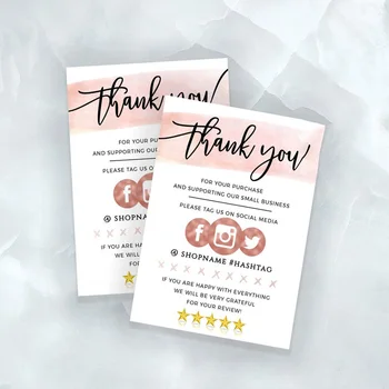 

Personalize Rose Gold Insert Card, Small Business Insert card, Modern Packaging Insert Card Thank You For Your